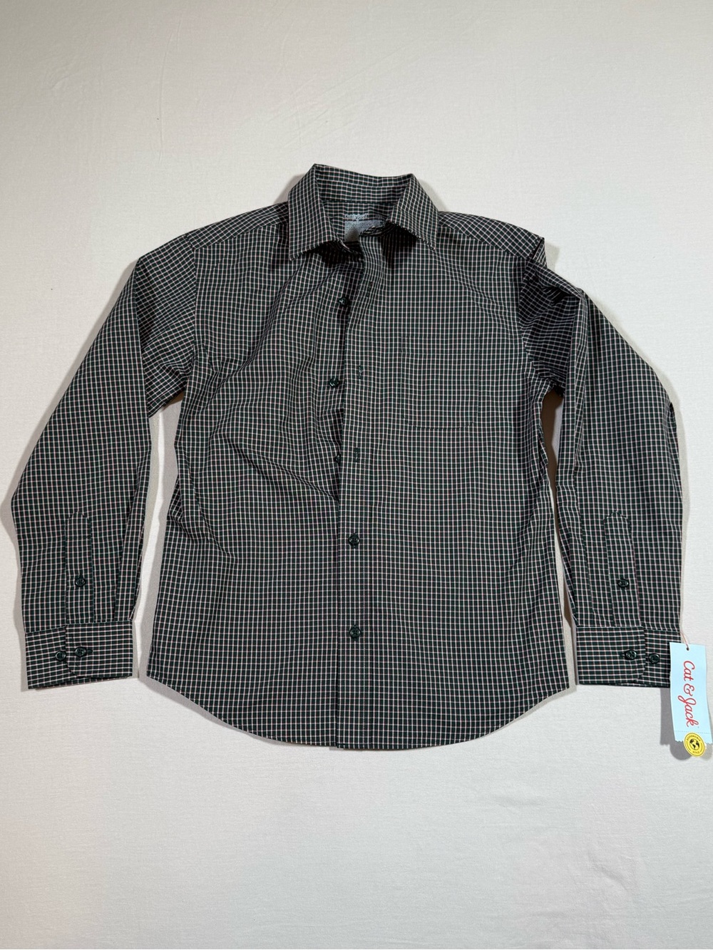 Cat & Jack Black Micro-Check Boys Dress Shirt